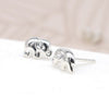 POM Sterling Silver Elephant Stud Earrings