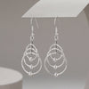 Silver Circle and Ball Drop Earrings