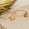 POM Matt Gold Finish Chunky Smooth Hearts On Hoops