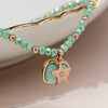 POM Sea Green Bead Bracelet With Faux Amazonite and Star Charms