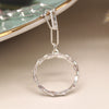 POM Silver Plated 'Link' Circle Pendant Necklace