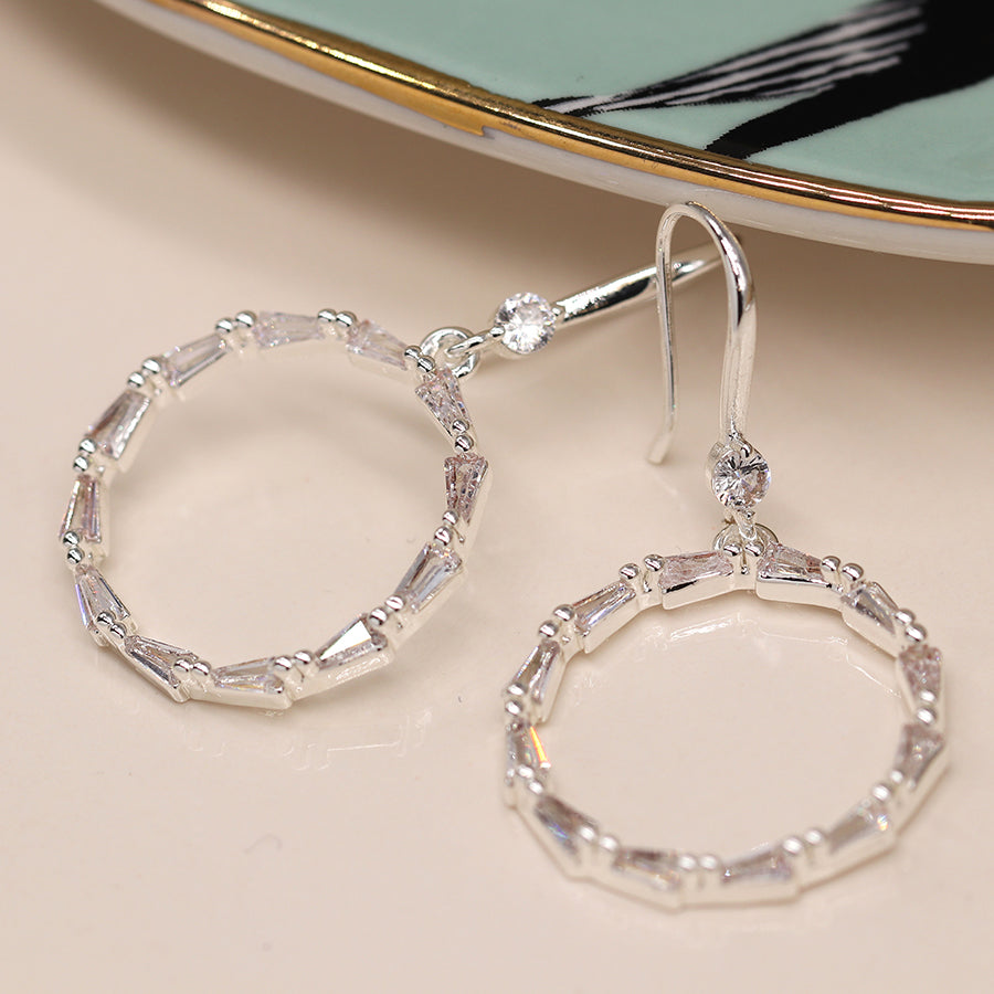 POM Silver Plated 'Link' Circle Earrings