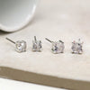 POM Clear Crystal 2 Pair Pack Studs