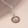 POM Faux Gold Twist Hoop With Crystal Inset Silver Plated Heart Necklace