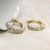 POM Faux Gold Plated Crystal Studded Hoop Earrings