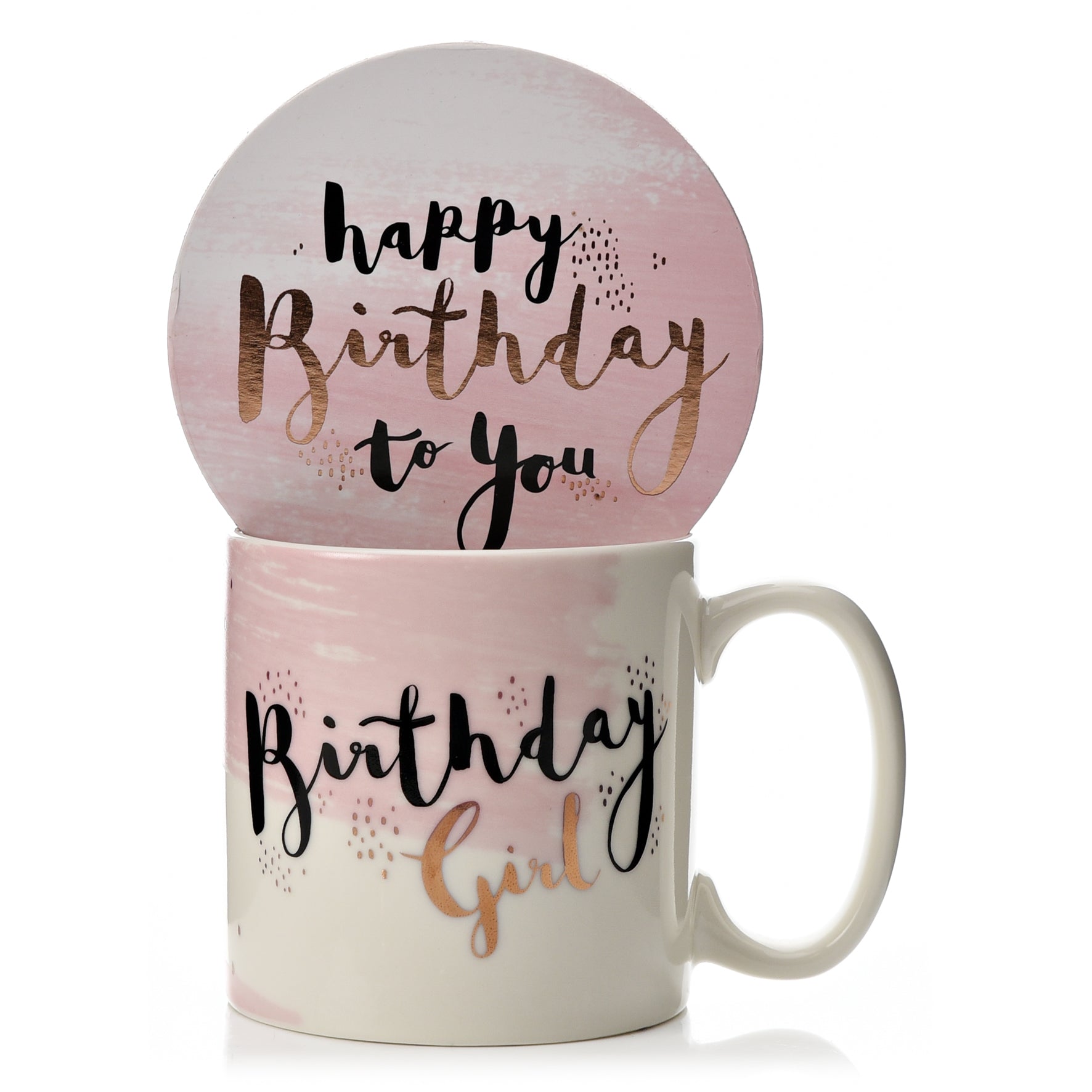 Luxe 'Birthday Girl' Mug and Coaster Set