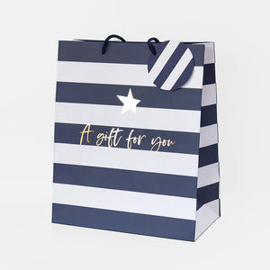 Belly Button Navy Stripe Large Gift Bag - More Than Just a Gift | Narborough Hall