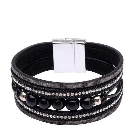 Sparkle Glass Beads Magnetic Clasp Bracelet