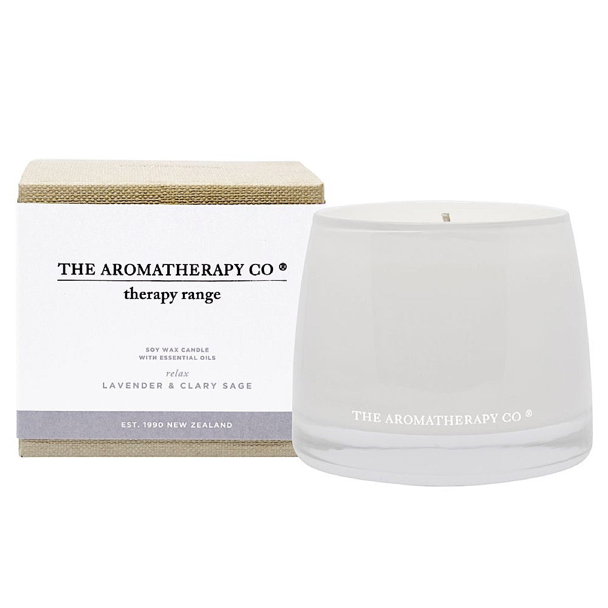 The Aromatherapy Co The Aromatherapy Co Therapy Range Relax Lavender & Clary Sage Candle at More Than Just A Gift