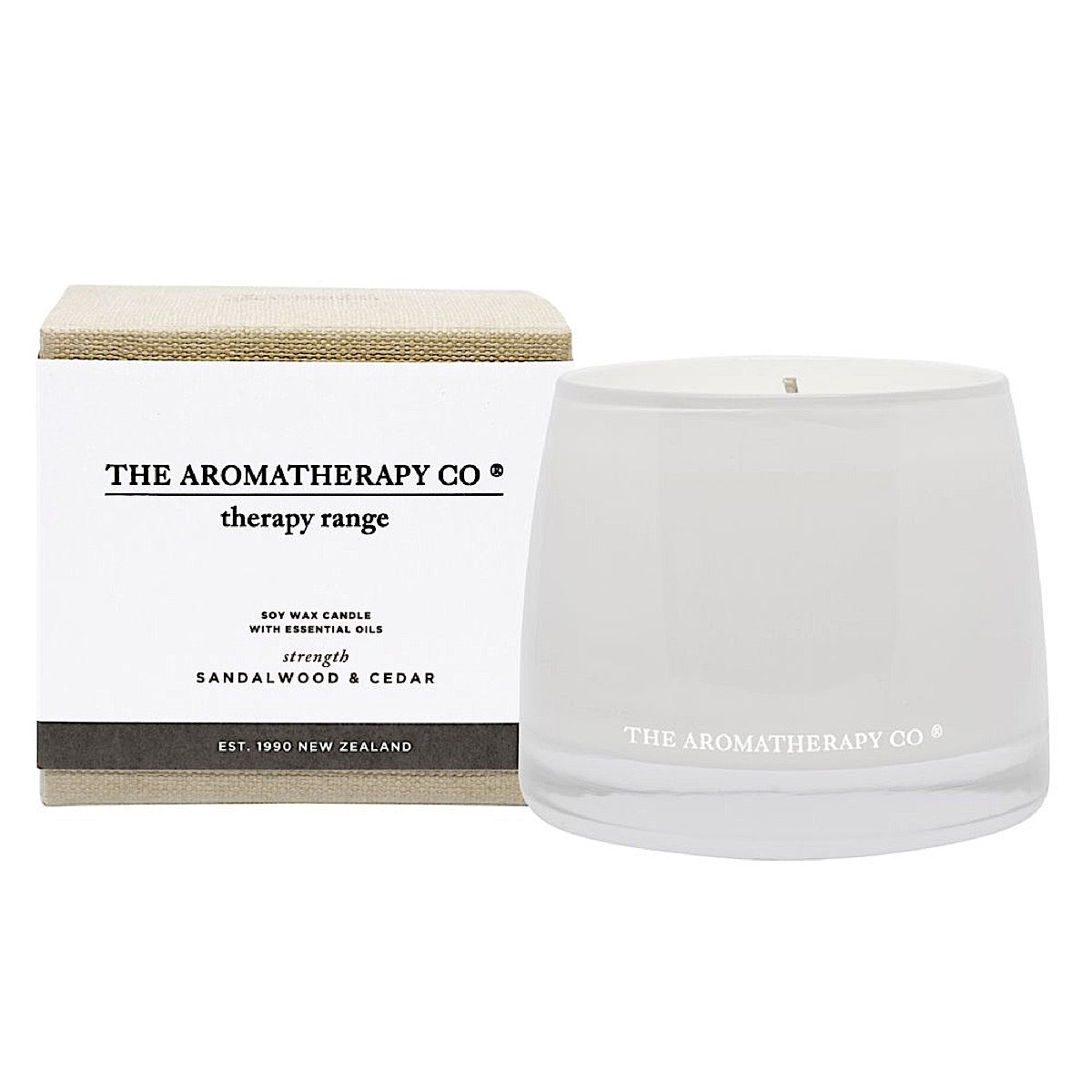 The Aromatherapy Co Therapy Range Strength Sandalwood & Cedar Candle at More Than Just A Gift