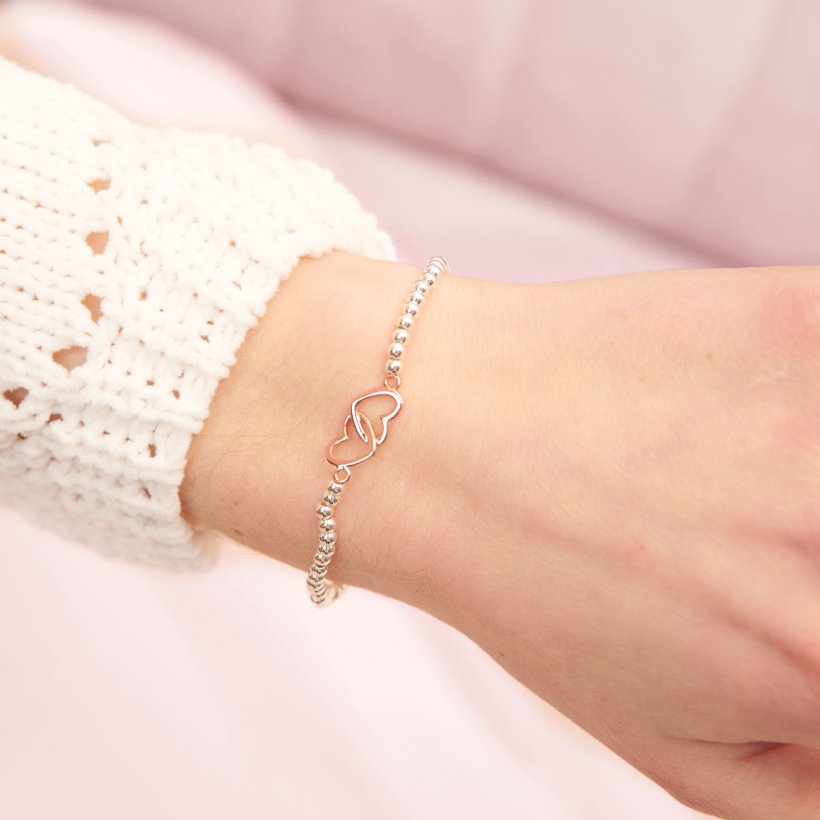 Joma Jewellery A Little Beautiful Friend Bracelet - Rose Gold Hearts