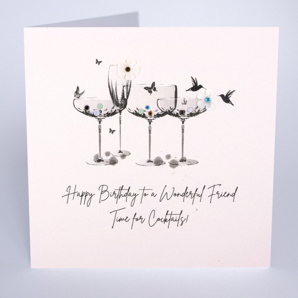 Five Dollar Shake Diamond Blush Happy Birthday to a Wonderful Friend Card