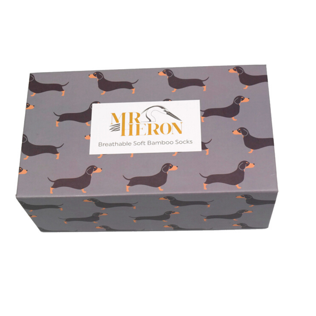 Mr Heron Sausage Dog Sock Trio Box