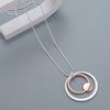 Silver And Rose Gold Double Open Circles Necklace