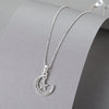 Silver Crystal Moon and Star Necklace