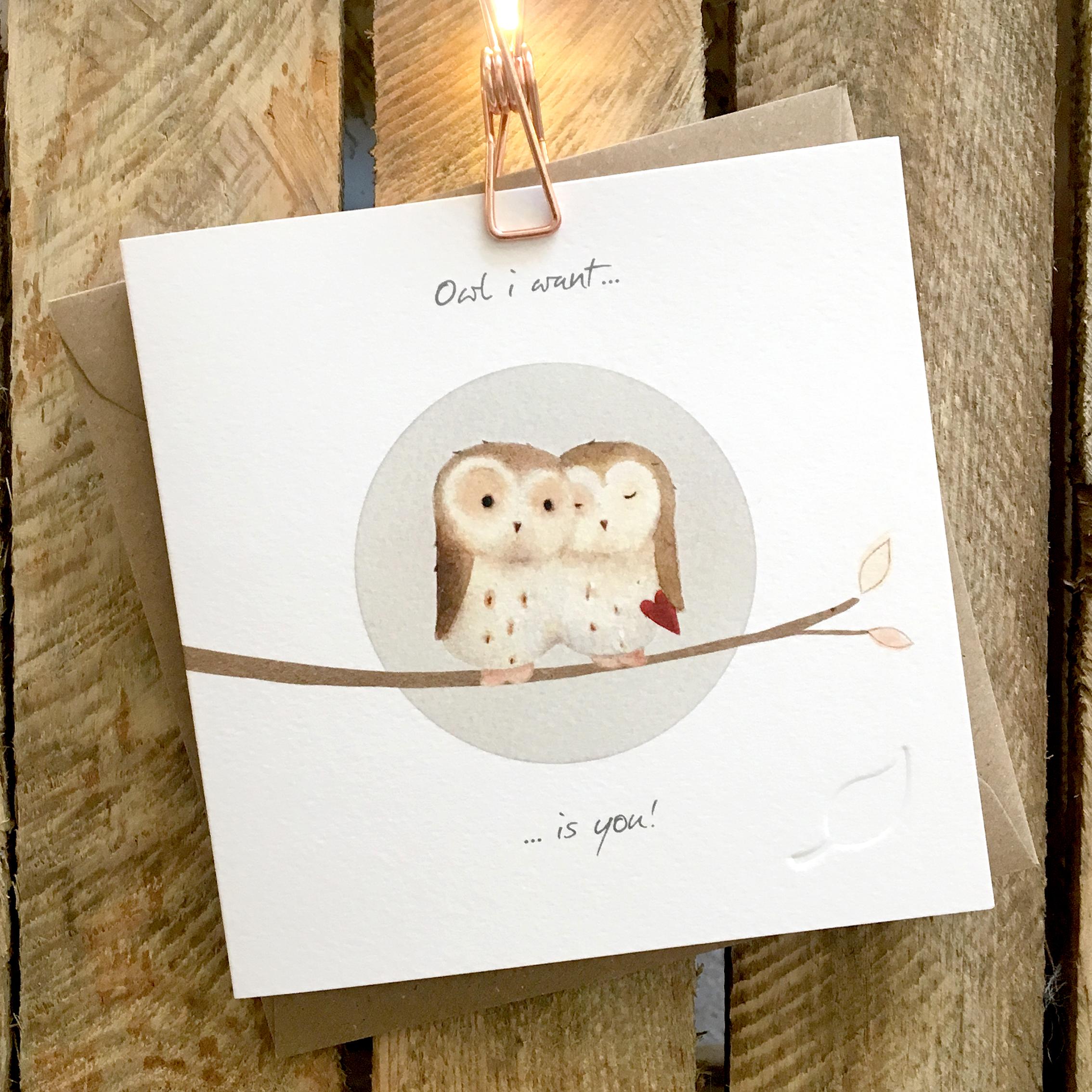 Ginger Betty Owl I want is You Card