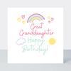Rainbows Great Granddaughter Birthday Card