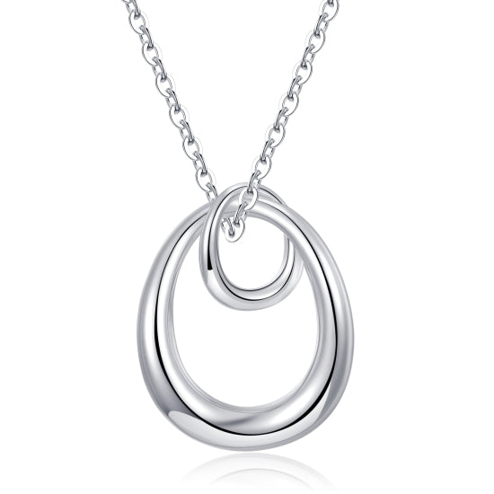 Sterling Silver Double Oval Necklace
