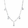 Silver With Crystal Star Drop Necklace