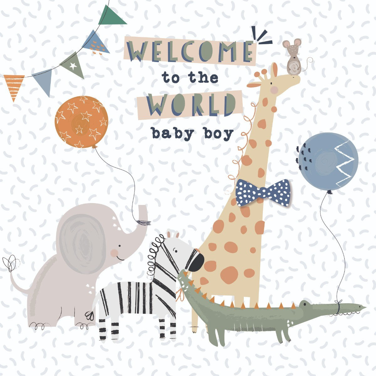 Welcome to the World Baby Boy Wild Adventures Card