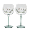 Love Story Mr And Mrs Gin Glasses