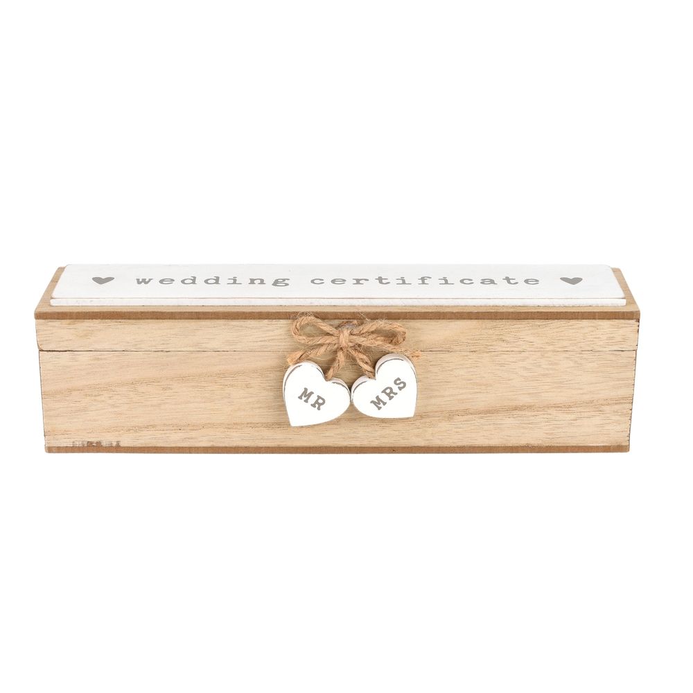 Love Story Wooden Wedding Certificate Box