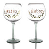 Love Story Hubby and Wifey Gin Glasses
