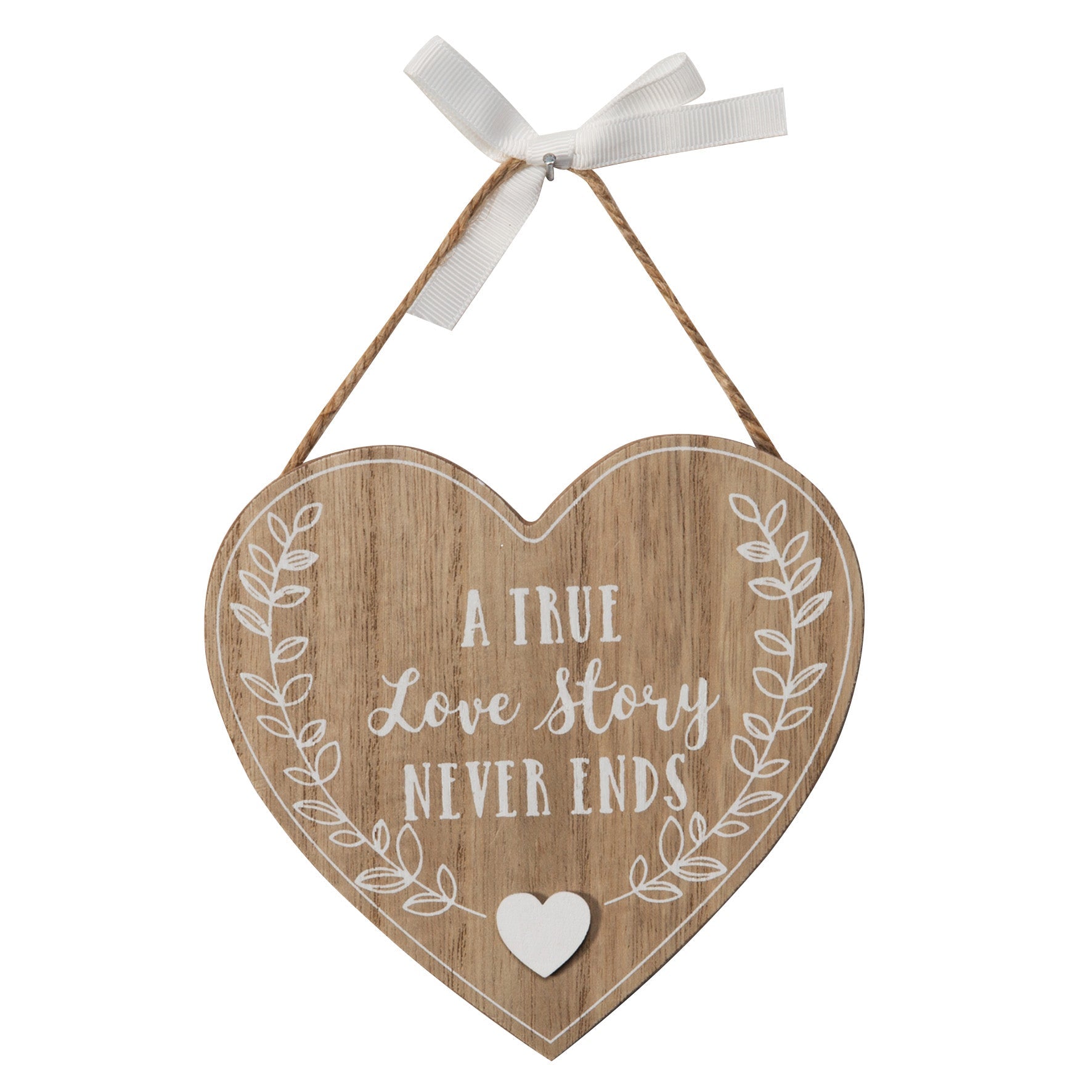 Love Story 'A True Love Story Never Ends' Wooden Heart