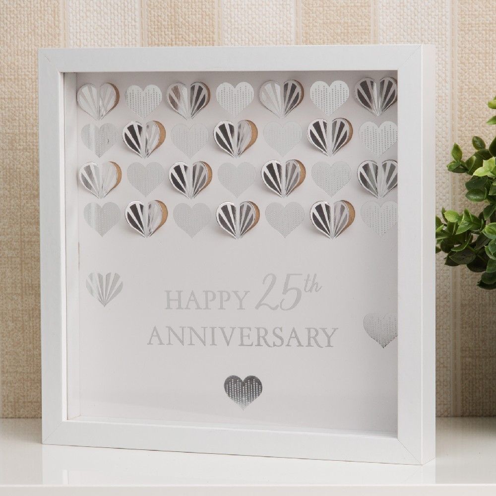 Celebrations White 25th Anniversary Wall Frame Plaque